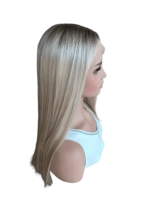 Blonde ombre long straight wig.