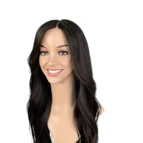 long dark brown wig