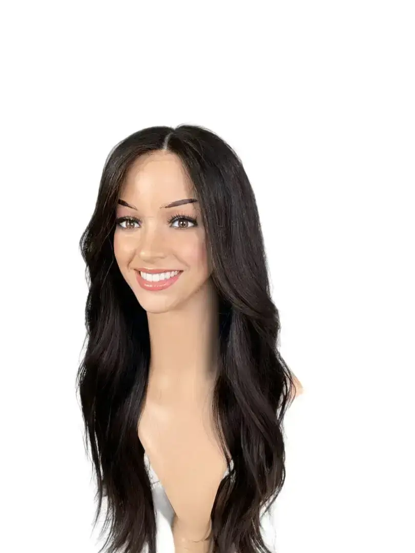 long dark brown wig