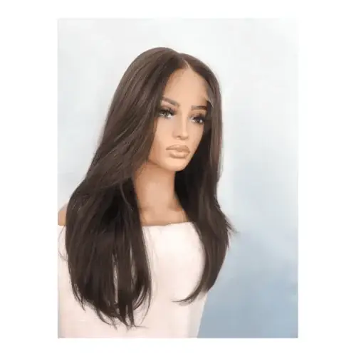 Long brown lace front wig.