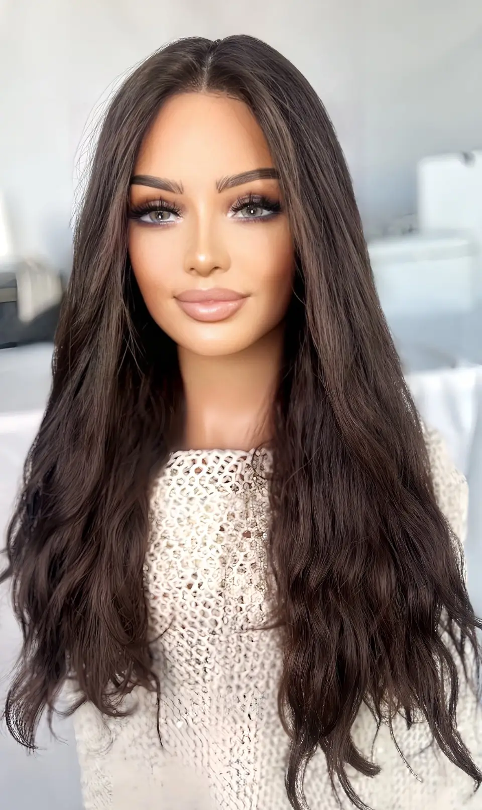 wavy European brown wig