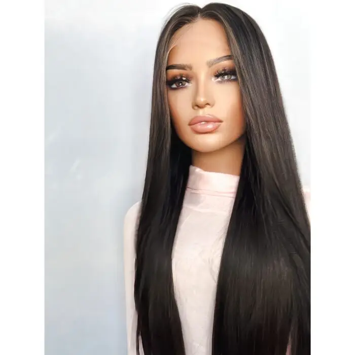 lacetop wig virgin in dark brown