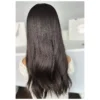 Long, dark brown hair from behind.