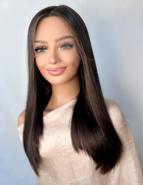 Dark Brown virgin hair wigs