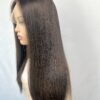 virgin hair dark brown wig