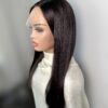 straight dark brown virgin hair wig