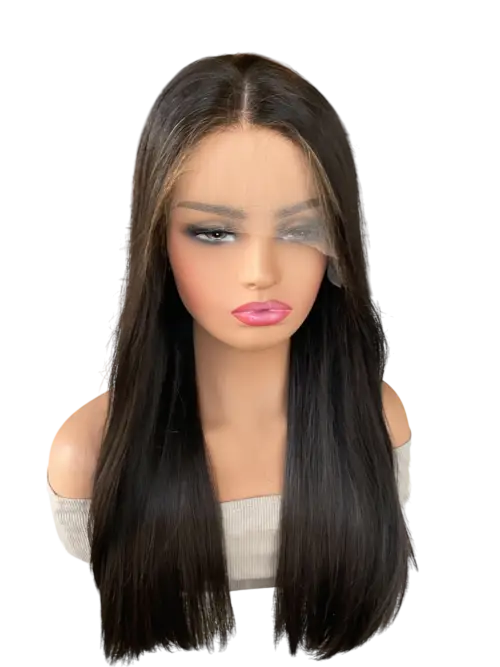 Virgin Hair long dark wig