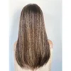 cool ash dark brown highlighted wig