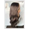 Brown wavy lace front wig.