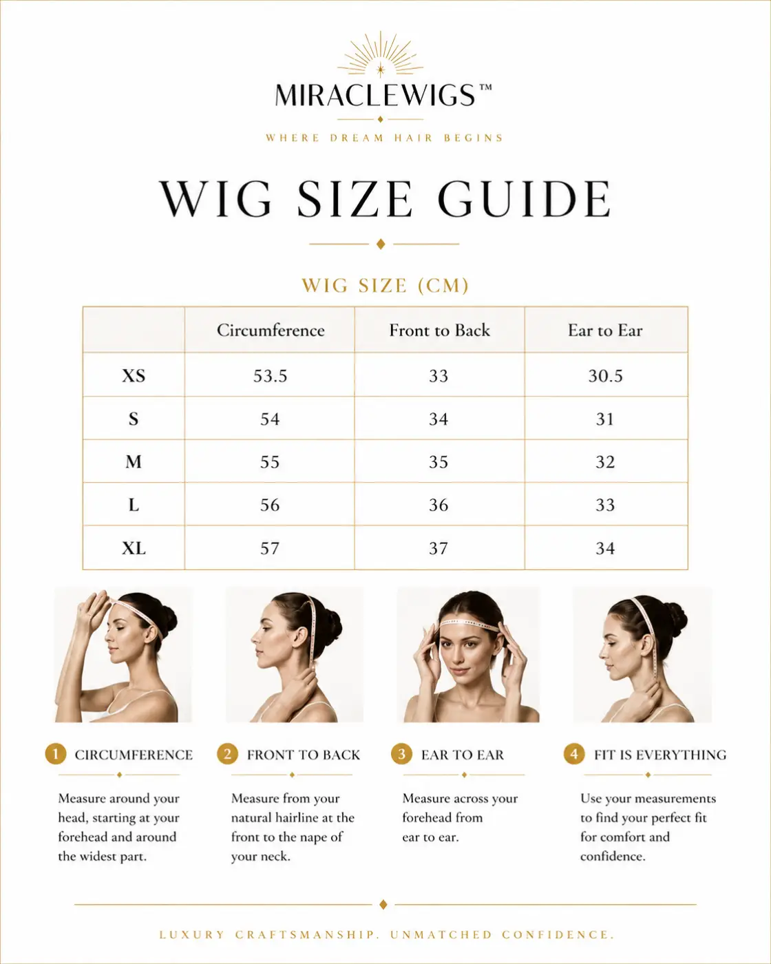 Picture of measuring for lace top wigs