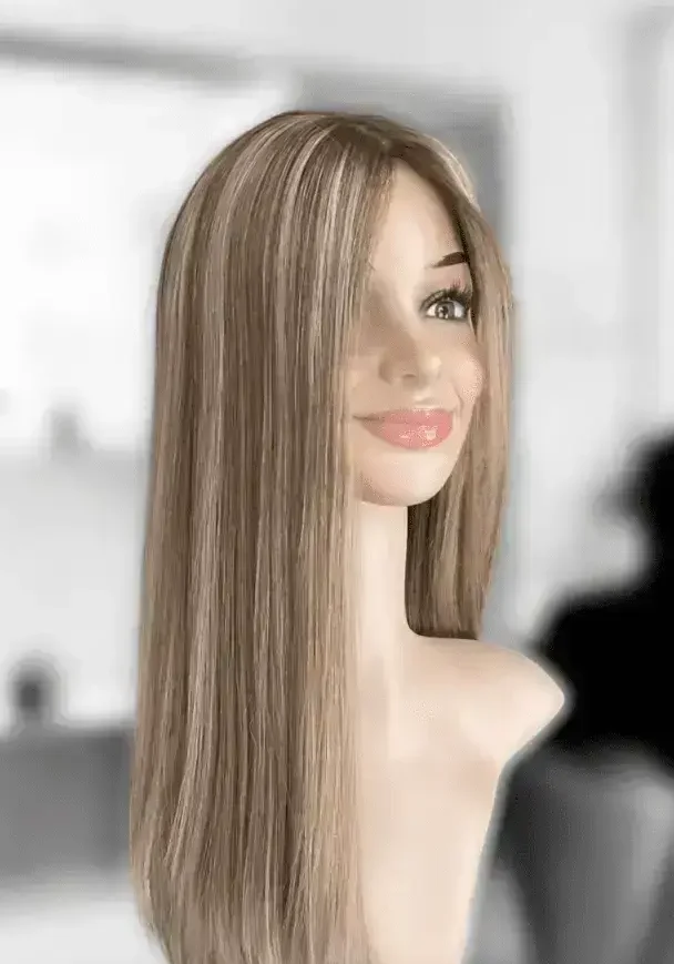 rooted blended 3/4 wig